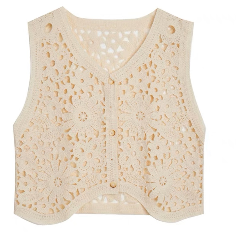 Women eyelet sweater vest